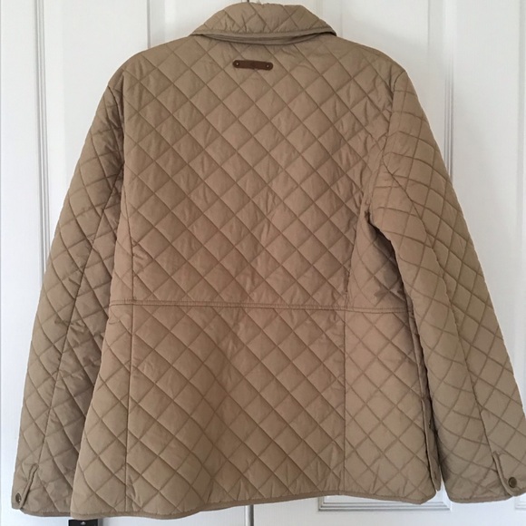 Ralph Lauren quilted crested logo jacket tan XL - Picture 5 of 9